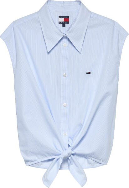 TJW TIE FRONT POPLIN SHIRT