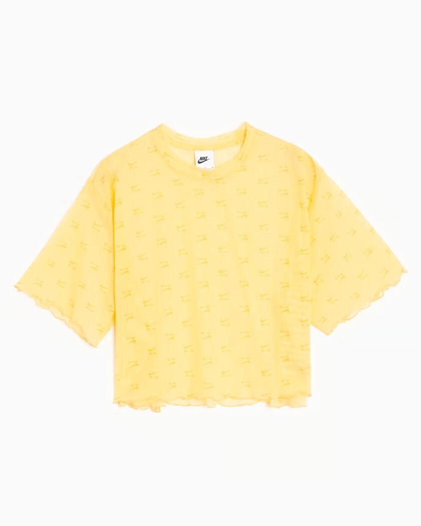 W NSW AIR AOP MESH SS CROP TOP