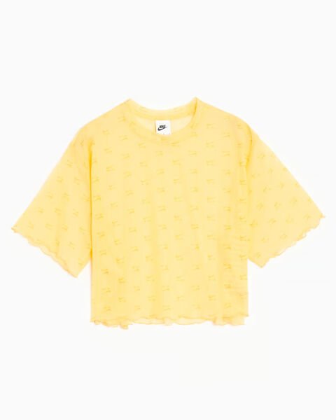 W NSW AIR AOP MESH SS CROP TOP