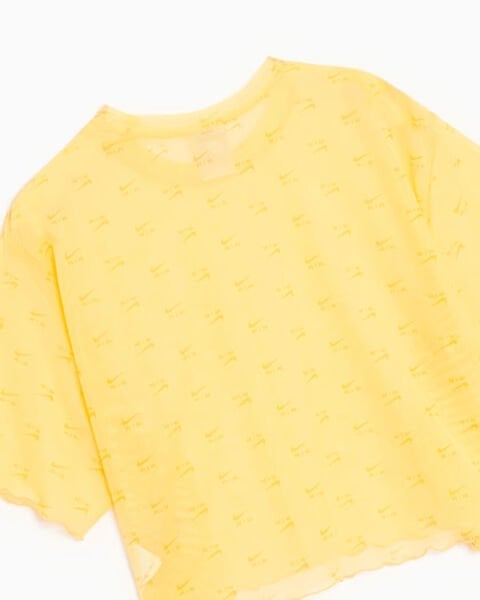 W NSW AIR AOP MESH SS CROP TOP