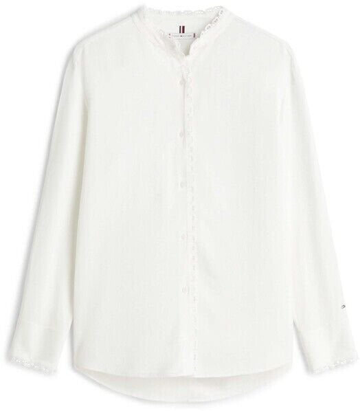 VIS LINEN LACE TRIM LS SHIRT