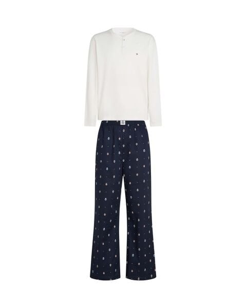 LS WOVEN HENLEY PJ SET - BOXED