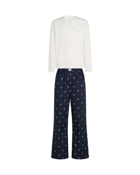 LS WOVEN HENLEY PJ SET - BOXED