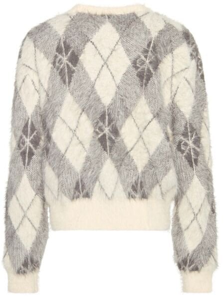 FUZZY NOVELTY ARGYLE SWEATER