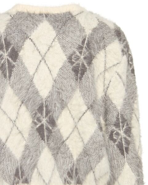 FUZZY NOVELTY ARGYLE SWEATER