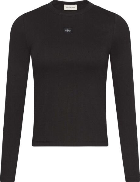 LS WOVEN LABEL 2X2 RIB CREW TO