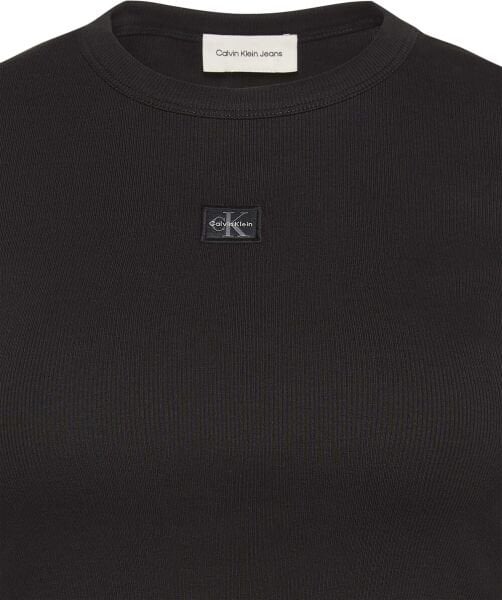 LS WOVEN LABEL 2X2 RIB CREW TO