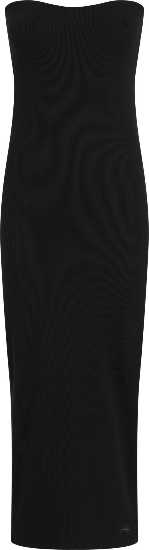 WOVEN LABEL RIB SLEEVELESS DRE