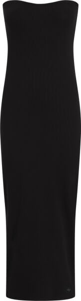 WOVEN LABEL RIB SLEEVELESS DRE