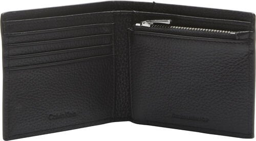 CK LEATHER BILLFOLD W ZIP COIN