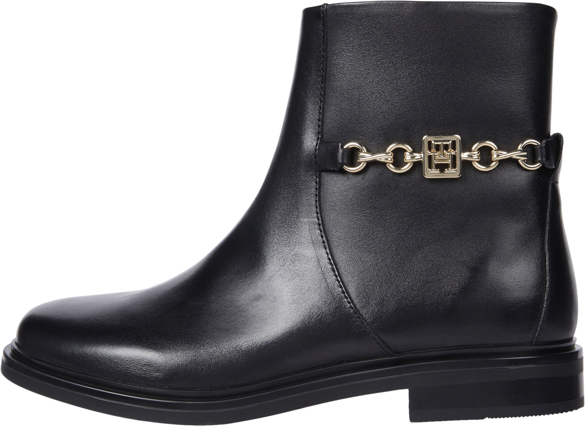 TH CHAIN LEATHER LOW BOOTIE