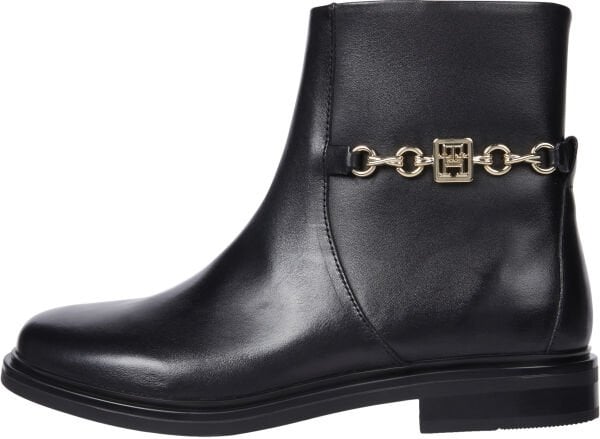 TH CHAIN LEATHER LOW BOOTIE
