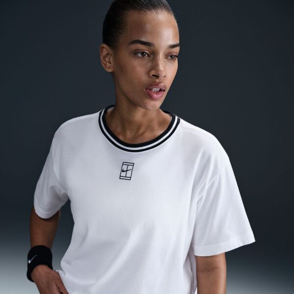 W NK DF HERTAGE SS CROP TEE