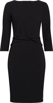 SCUBA CREPE DRESS FRONT TWIST