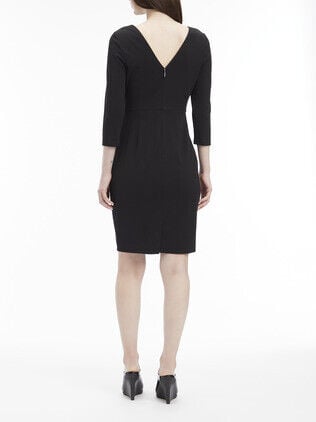 SCUBA CREPE DRESS FRONT TWIST
