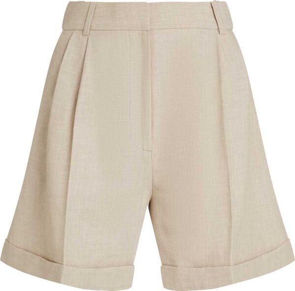 LINEN MIX PLEATED SHORT