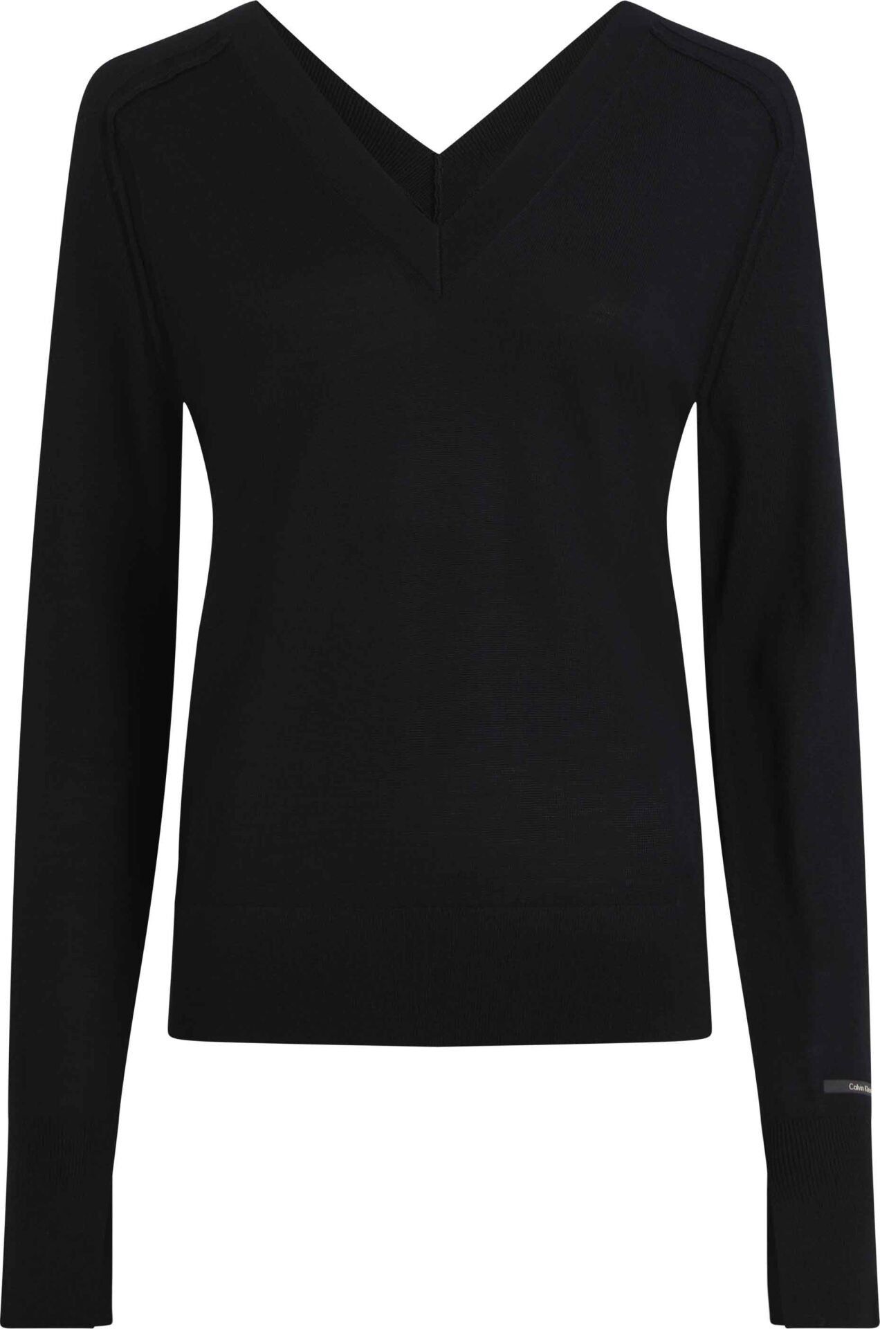 EXTRA FINE WOOL DOUBLE V-NECK