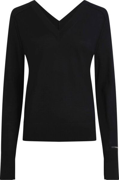 EXTRA FINE WOOL DOUBLE V-NECK