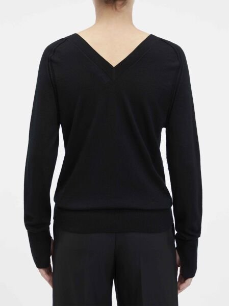 EXTRA FINE WOOL DOUBLE V-NECK