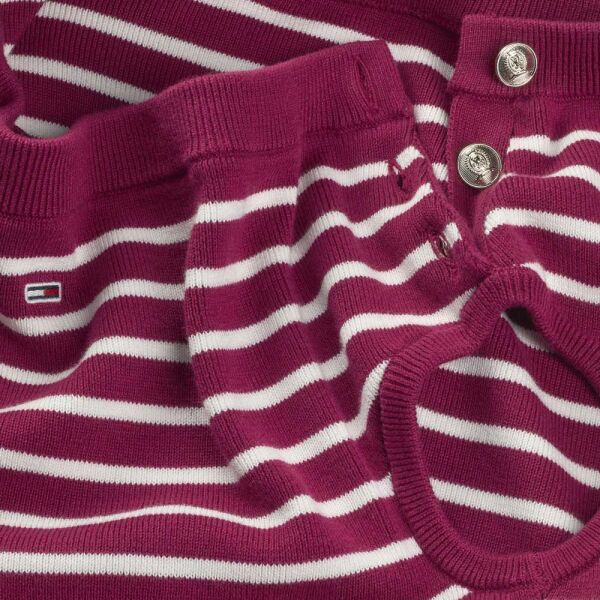 TJW OFF SHOULDER STRIPE SWEATE