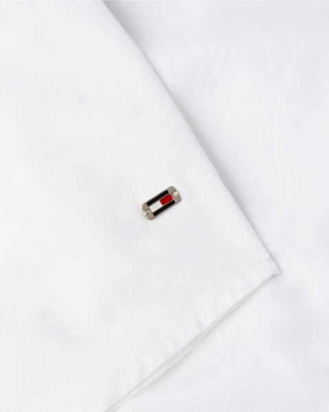 POPLIN RUFFLE V NECK BLOUSE