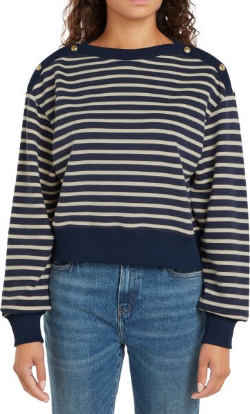 GOLD BTN BOAT-NK SWTSHRT
