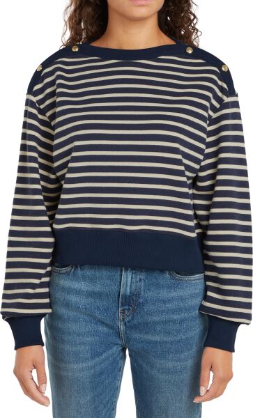 GOLD BTN BOAT-NK SWTSHRT