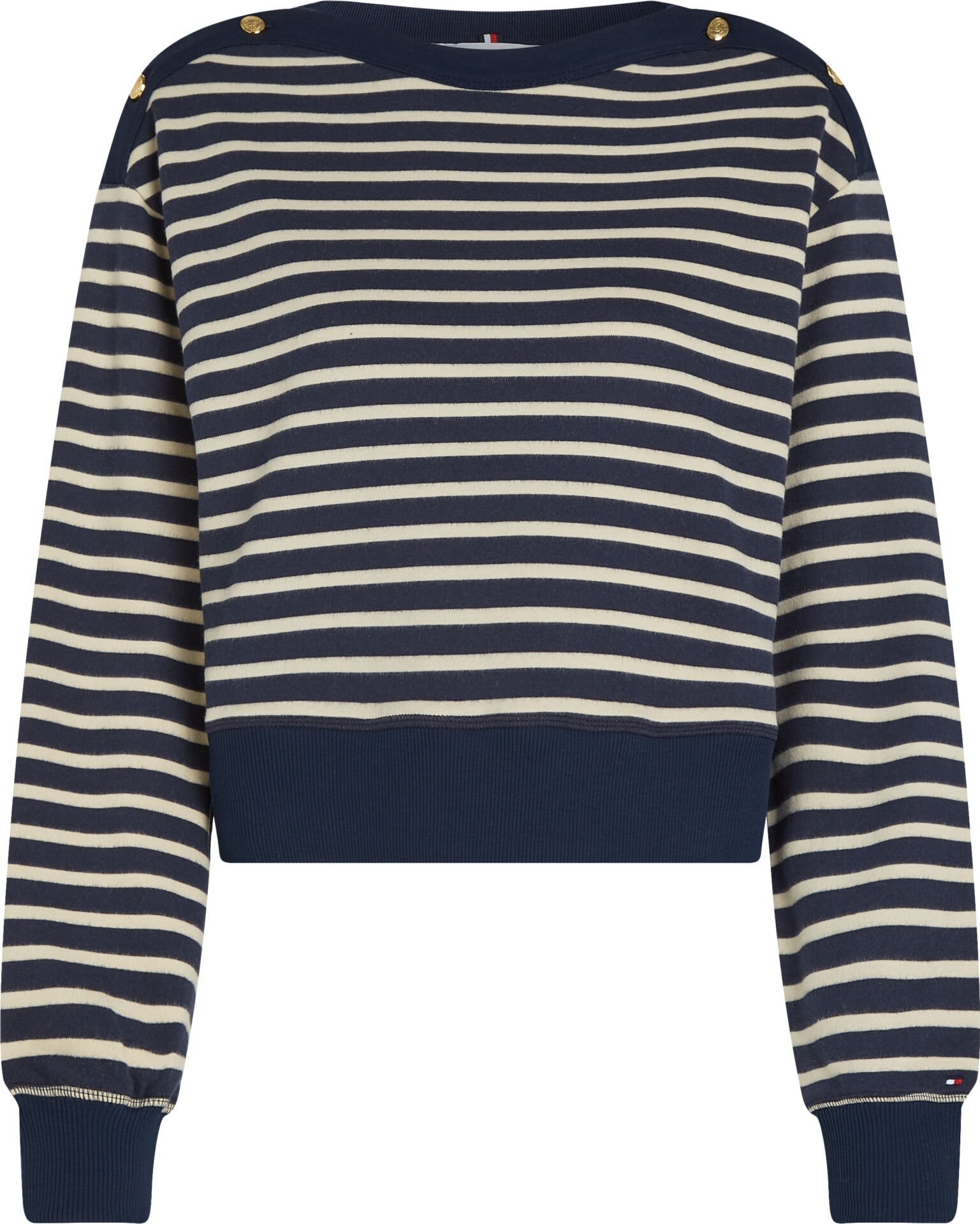 GOLD BTN BOAT-NK SWTSHRT