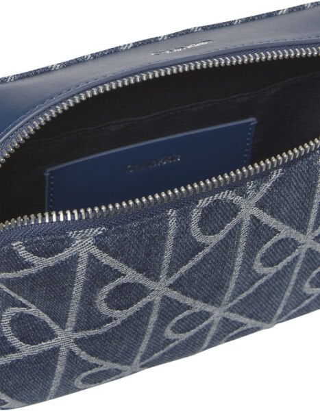 EMBLEM AOP DENIM CAMERA BAG