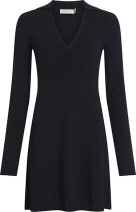 V-NECK RAYON SWEATER DRESS