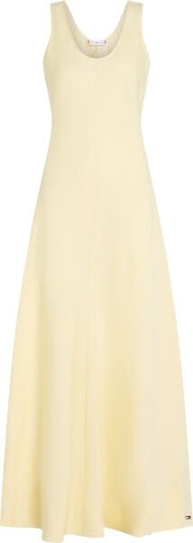 TEXTURED LINEN TANK MAXI DRESS