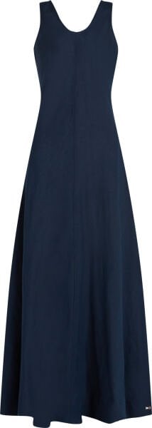 TEXTURED LINEN TANK MAXI DRESS