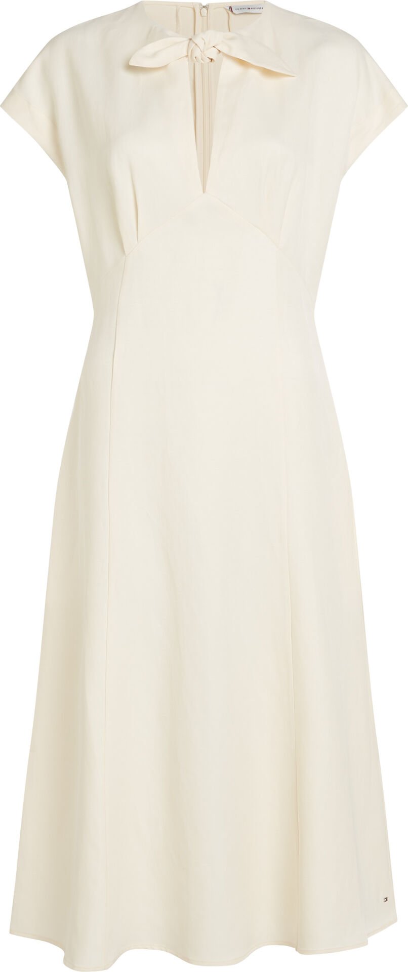 LINEN VIS KNOT TIE S/S DRESS