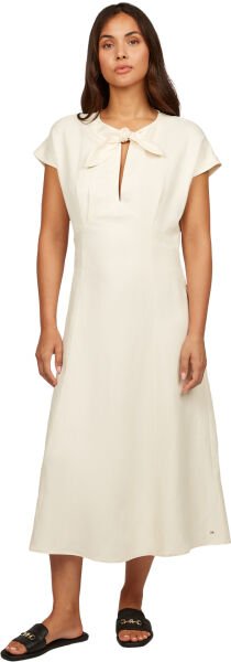 LINEN VIS KNOT TIE S/S DRESS