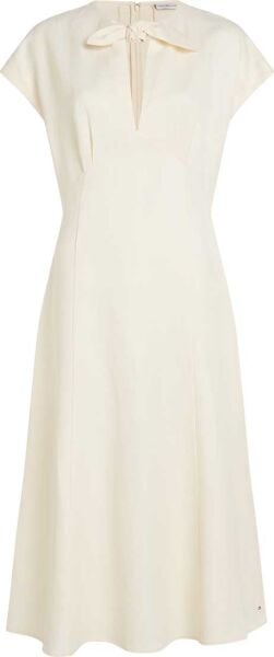 LINEN VIS KNOT TIE S/S DRESS