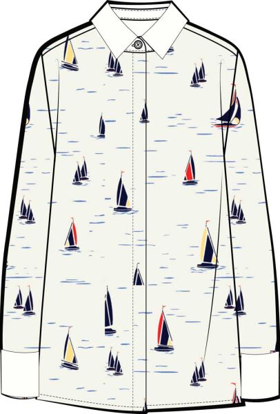 FLUID VIS PRT REGULAR LS SHIRT