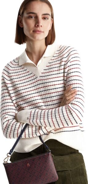 WOOL CASH CABLE V-NK LS SWT