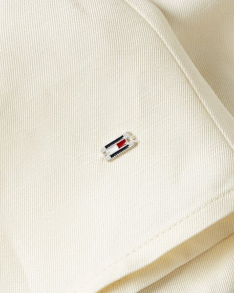 LINEN VIS KNOT TIE S/S BLOUSE