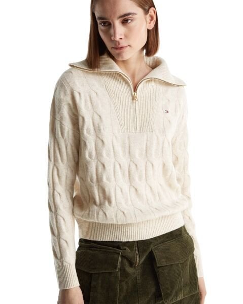 SOFT WOOL CABLE 1/2 ZIP LS SWT