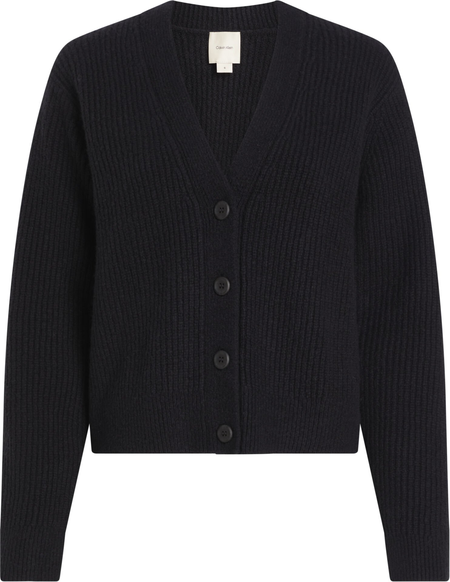 BOUCLE RIB V-NK RELAXED CARDIG