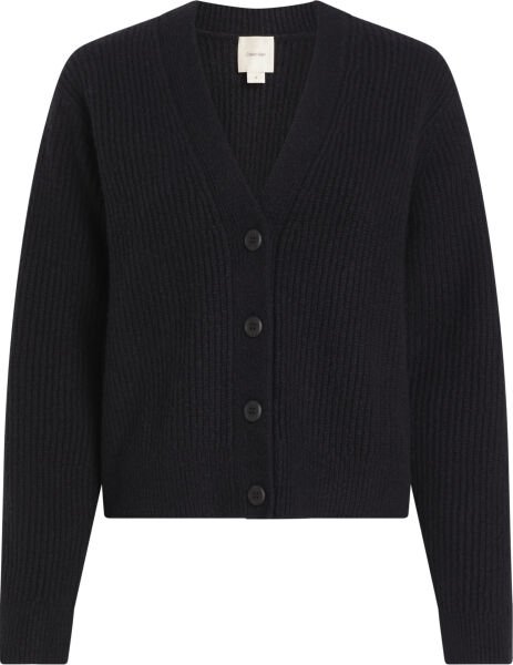 BOUCLE RIB V-NK RELAXED CARDIG