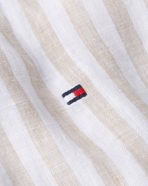 LINEN ESSENTIAL STRIPE RF SHIR Beyaz - XXL