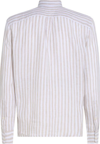 LINEN ESSENTIAL STRIPE RF SHIR Beyaz - XXL